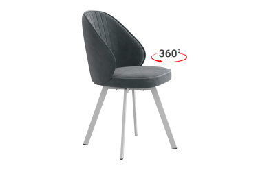 Стул Мебельсон Монарх Т2П графит велюр/белый