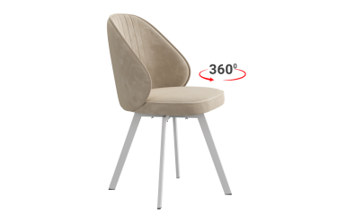 Стул Мебельсон Монарх Т2П пломбир велюр/белый