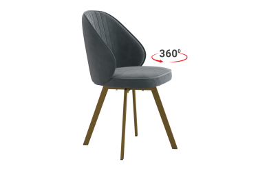 Стул Мебельсон Монарх Т2П графит велюр/золото