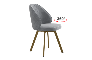 Стул Мебельсон Монарх Т2П серый велюр/золото