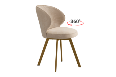 Стул Мебельсон Гудвин Т2П пломбир велюр/золото