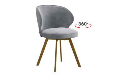 Стул Мебельсон Гудвин Т2П серый велюр/золото