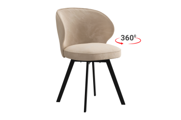 Стул Мебельсон Гудвин Т2П пломбир велюр/черный