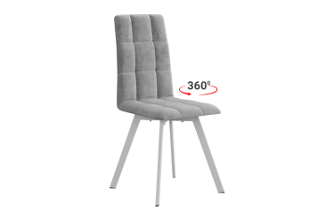 Стул Мебельсон Турин 2 Т2П пепельный велюр/белый