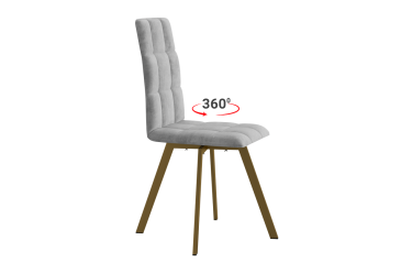 Стул Мебельсон Турин 2 Т2П пепельный велюр/золото