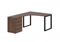 Стол эргономичный с тумбой левый Skyland EDIS EQCET 1318 L Дуб Денвер темный Черный