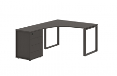 Стол эргономичный с тумбой левый Skyland EDIS EQCET 1318 L Мокко