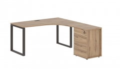 Стол эргономичный с тумбой правый Skyland EDIS EQCET 1518 R Дуб Денвер светлый Мокко