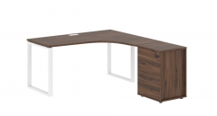 Стол эргономичный с тумбой правый Skyland EDIS EQCET 1518 R Дуб Денвер темный Белый