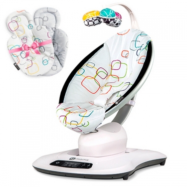 Электронное кресло-качалка  4Moms Mamaroo 4.0 с вкладышем Мультиплюш