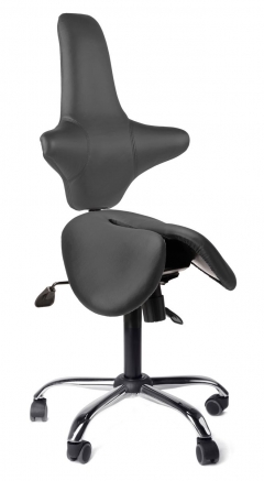 Раздвоенное кресло-седло со спинкой Gravitonus EZDuo Back Черный