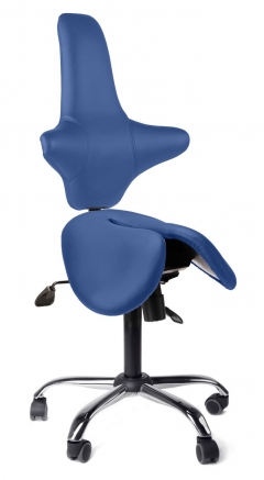 Раздвоенное кресло-седло со спинкой Gravitonus EZDuo Back Синий