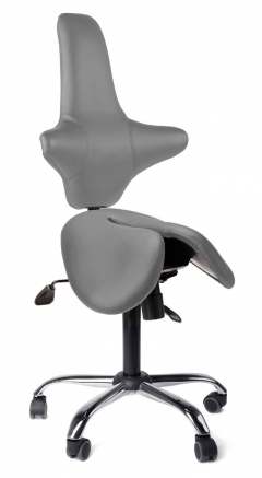 Раздвоенное кресло-седло со спинкой Gravitonus EZDuo Back Серый