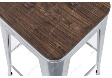 Барный стул  Tolix Bar wood CColl T-2103B-26 Alum-brown walnut