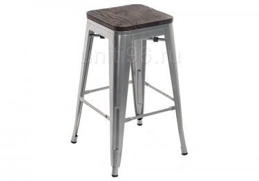 Барный стул  Tolix Bar wood CColl T-2103B-26 Alum-brown walnut