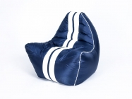 Бескаркасное кресло Россия АВТО Черный с белой полосой