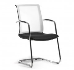 Кресло на полозьях Profoffice Skin White Dakota black