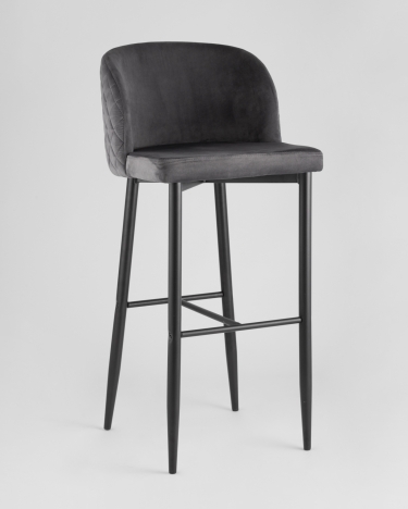 Стул барный Stool Group Оскар велюр Серый