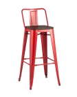 Стул барный Stool Group Tolix Wood 75.5 со спинкой Красный
