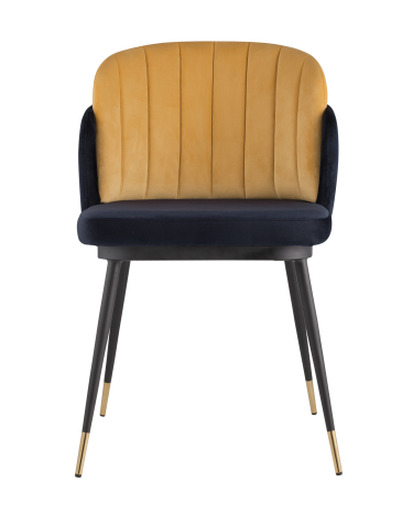 Стул Stool group Пенелопа, вельвет, синий / желтый