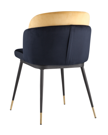 Стул Stool group Пенелопа, вельвет, синий / желтый