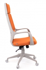 Кресло руководителя Trio Grey TM ткань Оранжевый
