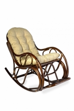 Кресло - качалка с толстой или тонкой подушкой 05/04 темно коричневый
