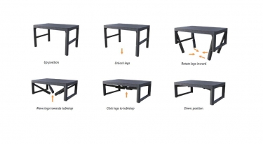 Столик KETER Lyon rattan table Графит