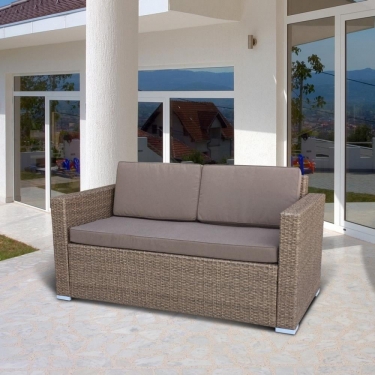 Плетеный диван Афина-мебель S52B-W56 Light brown