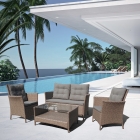 Плетеный комплект для отдыха с диваном Афина-мебель AFM-804 Beige/Grey