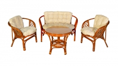 Комплект Багама с диваном, подушки светлые обычные Радуга Bahama10 коньяк