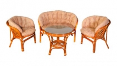 Комплект Багама с диваном, подушки светлые полные Радуга Bahama11 коньяк