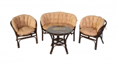 Комплект Багама с диваном, подушки светлые полные Радуга Bahama11 темно коричневый